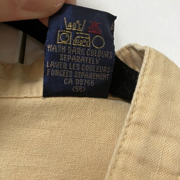 Vintage Northwoods Linen Shirt Mens L Yellow Button Up Cabin Cotton 90s - Picture 4 of 7